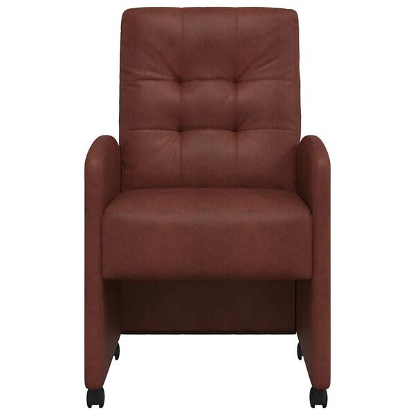 vidaXL Καρέκλες φαγητού με τροχούς 2 pcs Λαμπερό καφέ 57 x 67 x 98 εκ