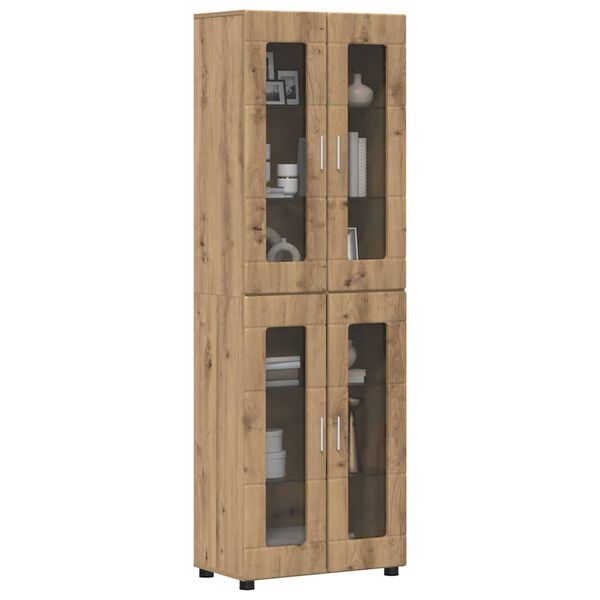 vidaXL Highboard &mu;&epsilon; &rho;ά&phi;&iota; &mu;&epsilon; &pi;ό&rho;&tau;&alpha; FLORIN Artisan Oak 60 x 35 x 182 &epsilon;&kappa;.