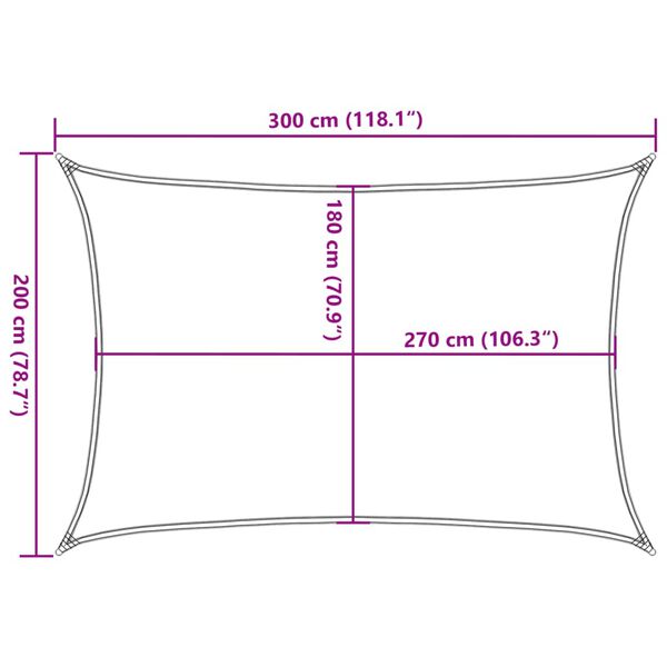 vidaXL Πανί Σκίασης Κρεμ 2 x 3 μ. από HDPE 160 γρ./μ²