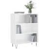vidaXL Βιβλιοθήκη Γυαλιστερό Λευκό 69,5x32,5x90 εκ. Επεξεργασμένο Ξύλο