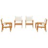 vidaXL Σετ Καναπέ Κήπου 6 pcs Καφέ 45 x 45 x 38 εκ. Μασίφ ξύλο ακακίας