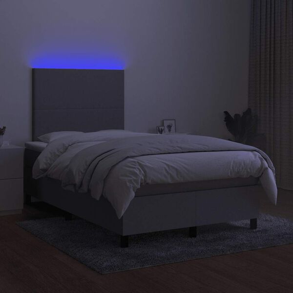vidaXL &Kappa;&rho;&epsilon;&beta;ά&tau;&iota; Boxspring &mu;&epsilon; &Sigma;&tau;&rho;ώ&mu;&alpha; & LED &Alpha;&nu;.&Gamma;&kappa;&rho;&iota; 120x190&epsilon;&kappa;. &Upsilon;&phi;&alpha;&sigma;&mu;ά&tau;&iota;&nu;&omicron;