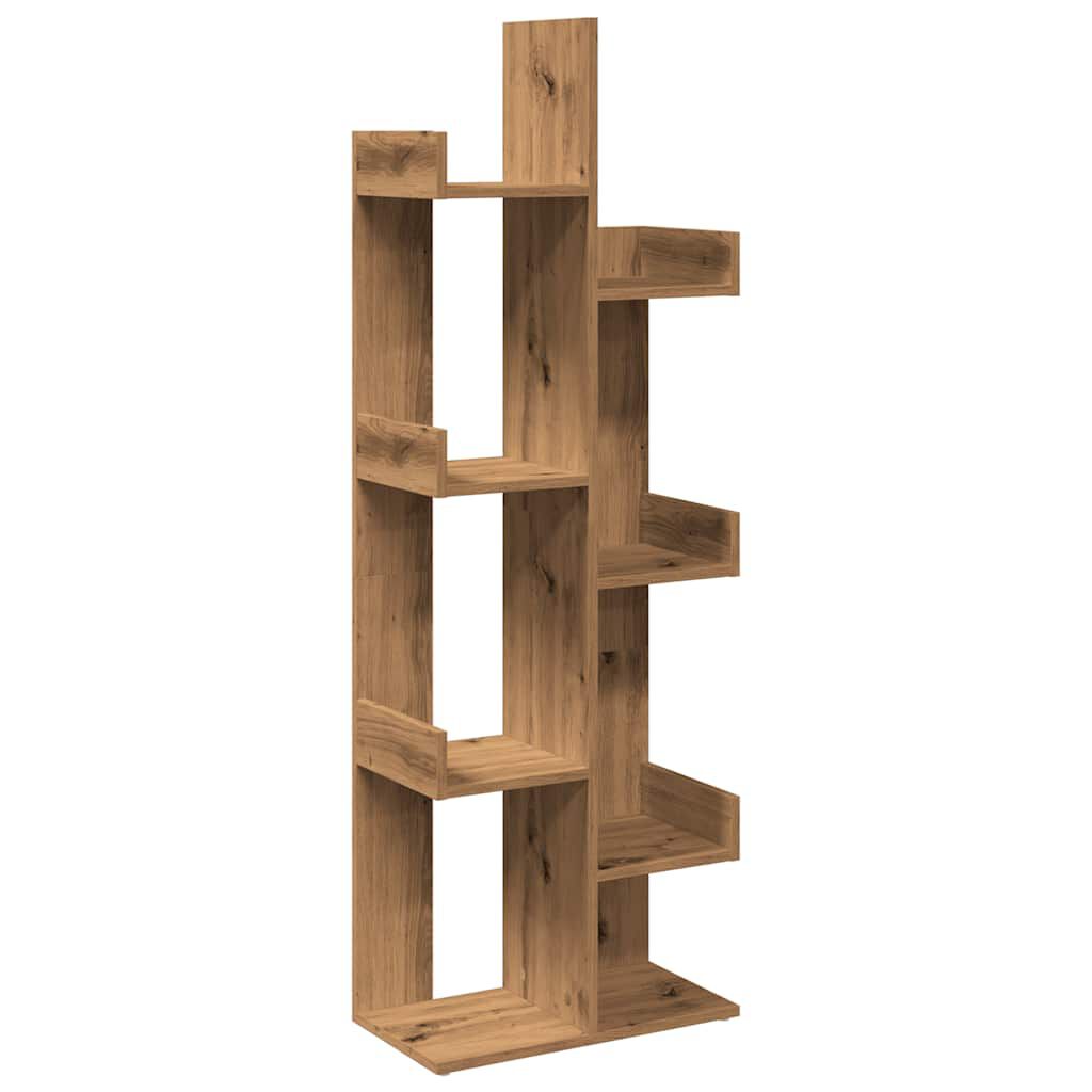 vidaXL Βιβλιοθήκη Αρτισιανή Δρυς 48x25,5x140 εκ. Επεξεργ. Ξύλο