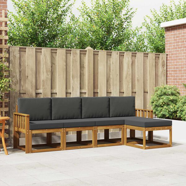 vidaXL &Sigma;&epsilon;&iota;&rho;ά &Kappa;&alpha;&nu;&alpha;&pi;έ &Epsilon;&xi;&omega;&tau;&epsilon;&rho;&iota;&kappa;&omicron;ύ &mu;&epsilon; &mu;&alpha;&xi;&iota;&lambda;ά&rho;&iota; 5 pcs &Phi;&upsilon;&sigma;&iota;&kappa;ό &kappa;&alpha;&iota; &Alpha;&nu;&theta;&rho;&alpha;&kappa;ί