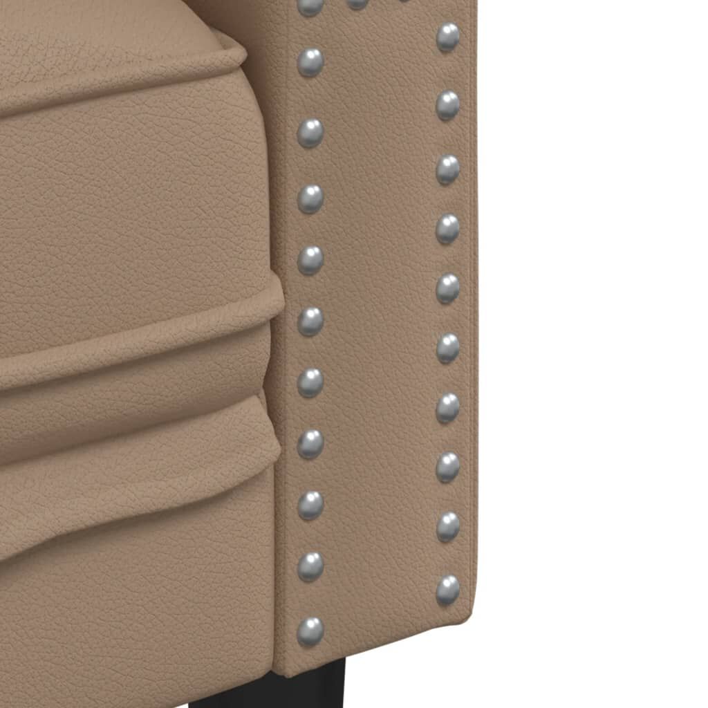 vidaXL Καναπές Chesterfield 2 θέσεων Καπουτσίνο από Συνθετικό Δέρμα