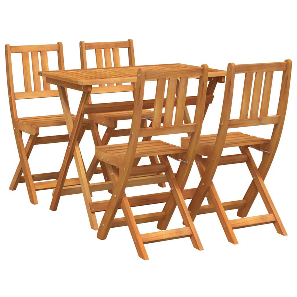 vidaXL Σετ Μπιστρό Κήπου 5 pcs Καφέ Μασίφ ξύλο ακακίας
