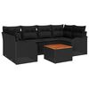 vidaXL Σετ Καναπέ Κήπου 7 pcs Μαύρο Πολυ ράταν