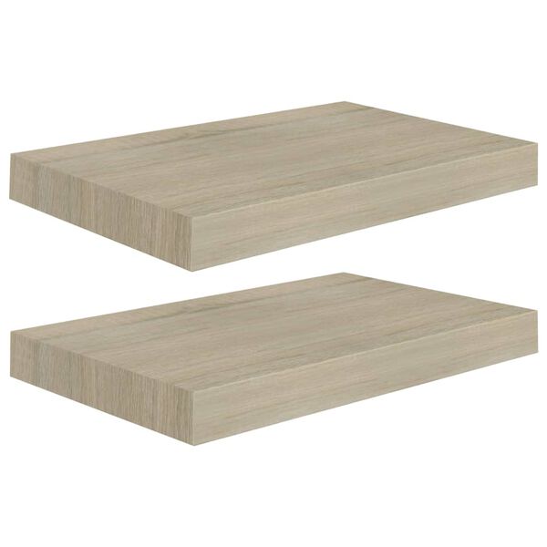 vidaXL Ράφια Τοίχου 2 τεμ. Χρώμα Δρυός 40x23x3,8 εκ. MDF