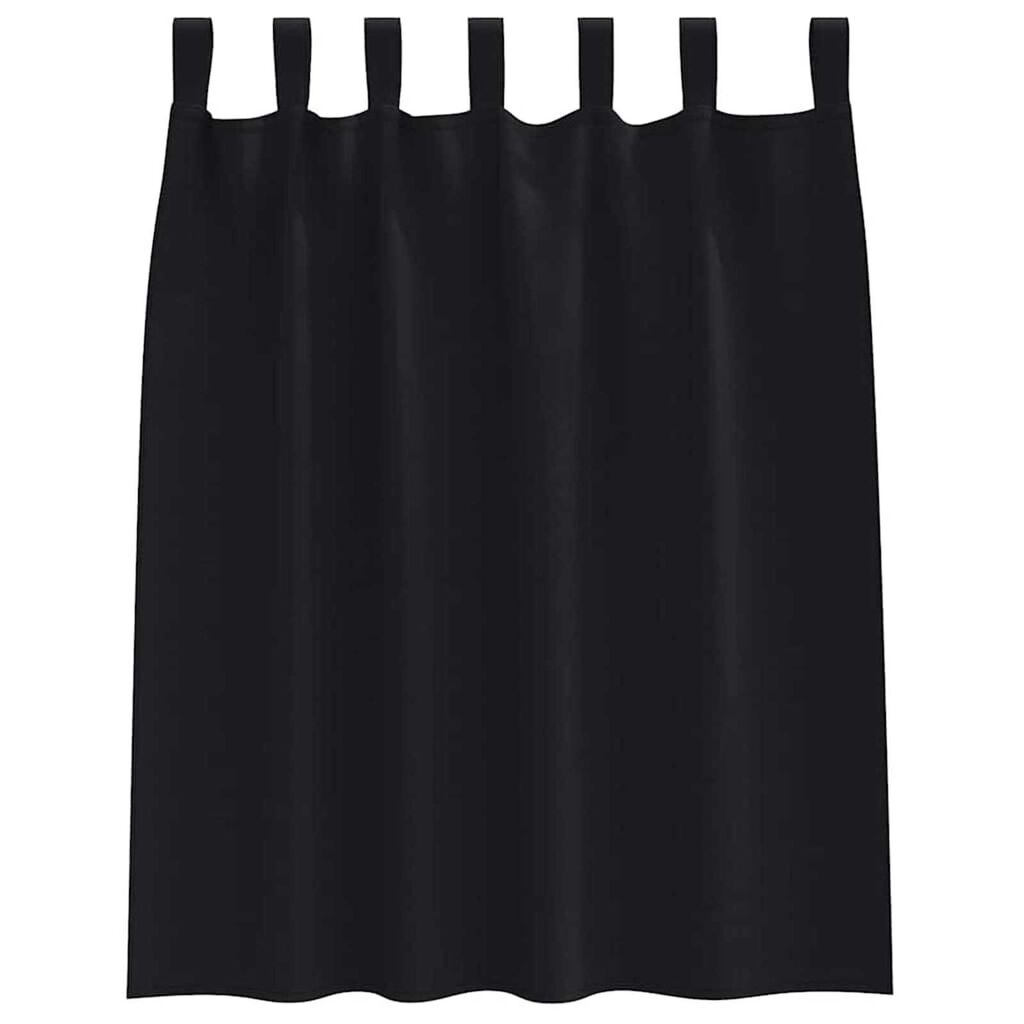 vidaXL Κουρτίνες με κουρτίνες 2 pcs Μαύρο Πολυεστέρας