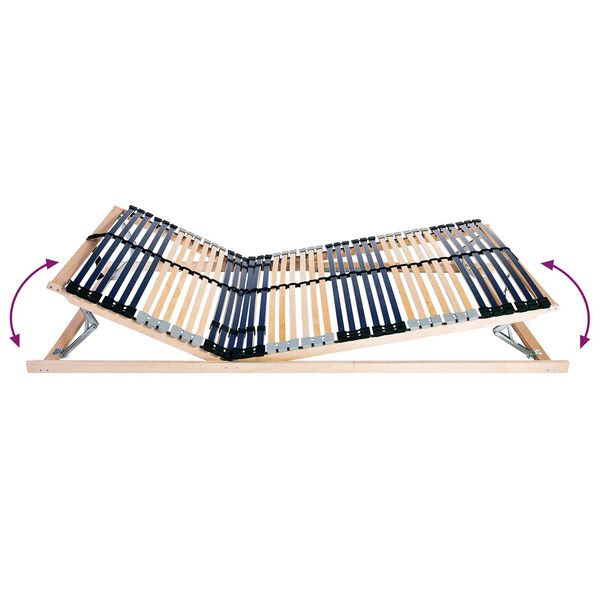 vidaXL Βάση κρεβατιού με λάμες Καφέ 100 x 190 cm Στερεό Ξύλο Μηλιάς