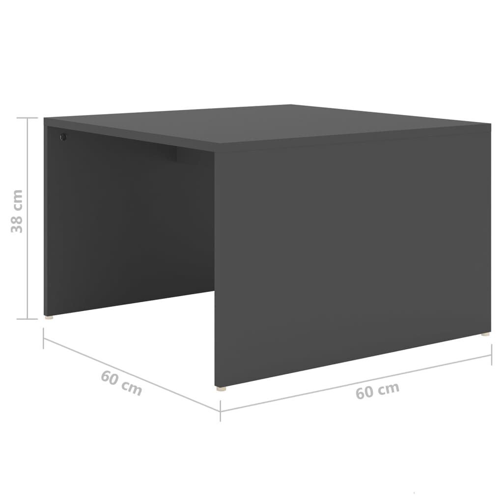vidaXL Τραπεζάκια Σαλονιού Ζιγκόν 3 τεμ. Γκρι 60x60x38 εκ Επεξ. Ξύλο