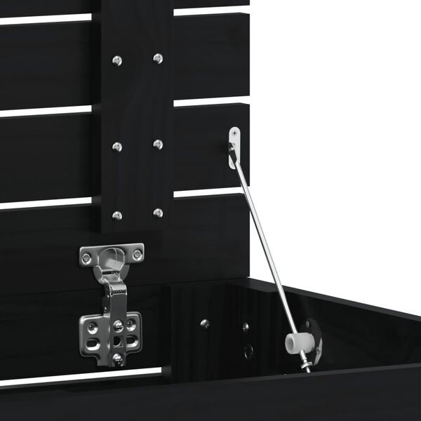 vidaXL Καλάθι Ρούχων Μαύρο 44 x 44 x 66 εκ. από Μασίφ Ξύλο Πεύκου