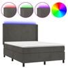 vidaXL &Kappa;&rho;&epsilon;&beta;ά&tau;&iota; Boxspring &mu;&epsilon; &Sigma;&tau;&rho;ώ&mu;&alpha; & LED &Sigma;&kappa;. &Gamma;&kappa;&rho;&iota; 140x190&epsilon;&kappa;. &Beta;&epsilon;&lambda;&omicron;ύ&delta;&iota;&nu;&omicron;