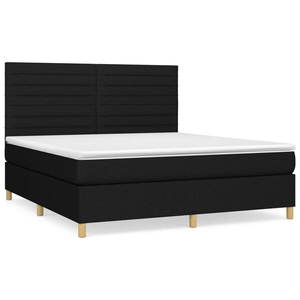 vidaXL &Kappa;&rho;&epsilon;&beta;ά&tau;&iota; Boxspring &mu;&epsilon; &Sigma;&tau;&rho;ώ&mu;&alpha; &Mu;&alpha;ύ&rho;&omicron; 180x200 &epsilon;&kappa;. &Upsilon;&phi;&alpha;&sigma;&mu;ά&tau;&iota;&nu;&omicron;