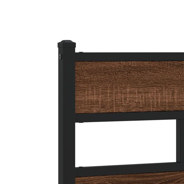 vidaXL Σκελετός Κρεβ. Χωρίς Στρώμα Καφέ Δρυς 200x200 εκ. Μεταλλικό