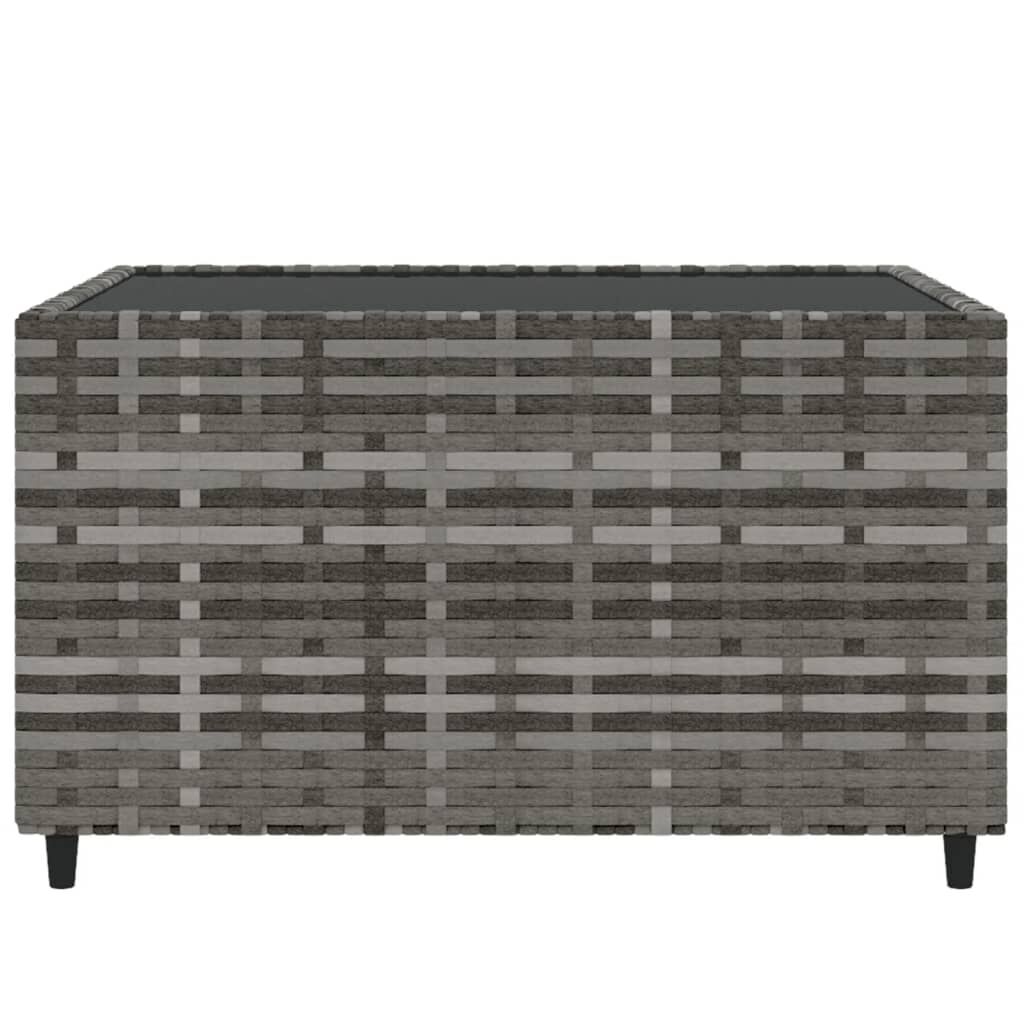 vidaXL Τραπέζάκι Κήπου Τετράγωνο Γκρι 50x50x30 εκ. από Συνθετικό Ρατάν
