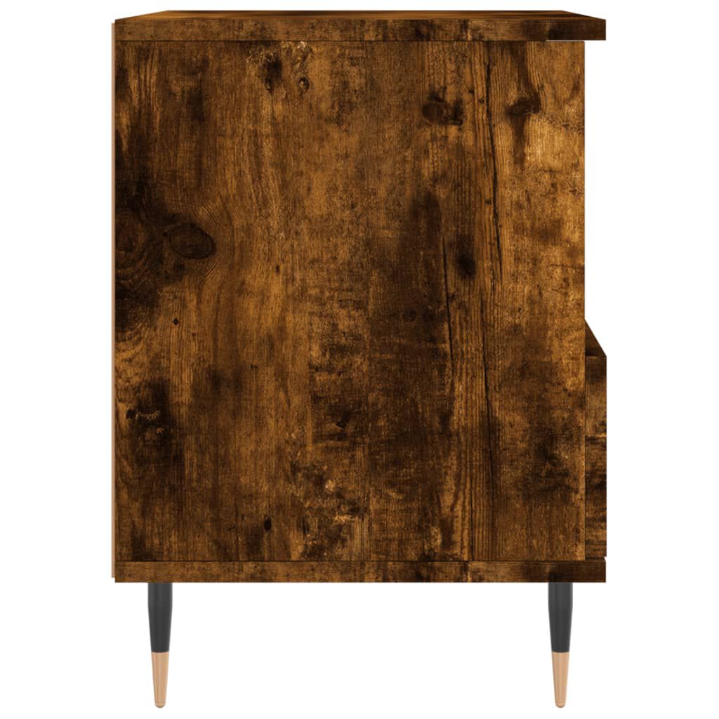 vidaXL Κομοδίνα 2 τεμ. Καπνιστή Δρυς 40 x 35 x 50 εκ. Επεξεργ. Ξύλο