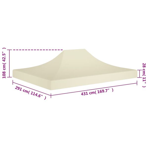 vidaXL Κάλυμμα Τέντας Εκδηλώσεων Κρεμ 4,5 x 3 μ. 270 γρ/μ²
