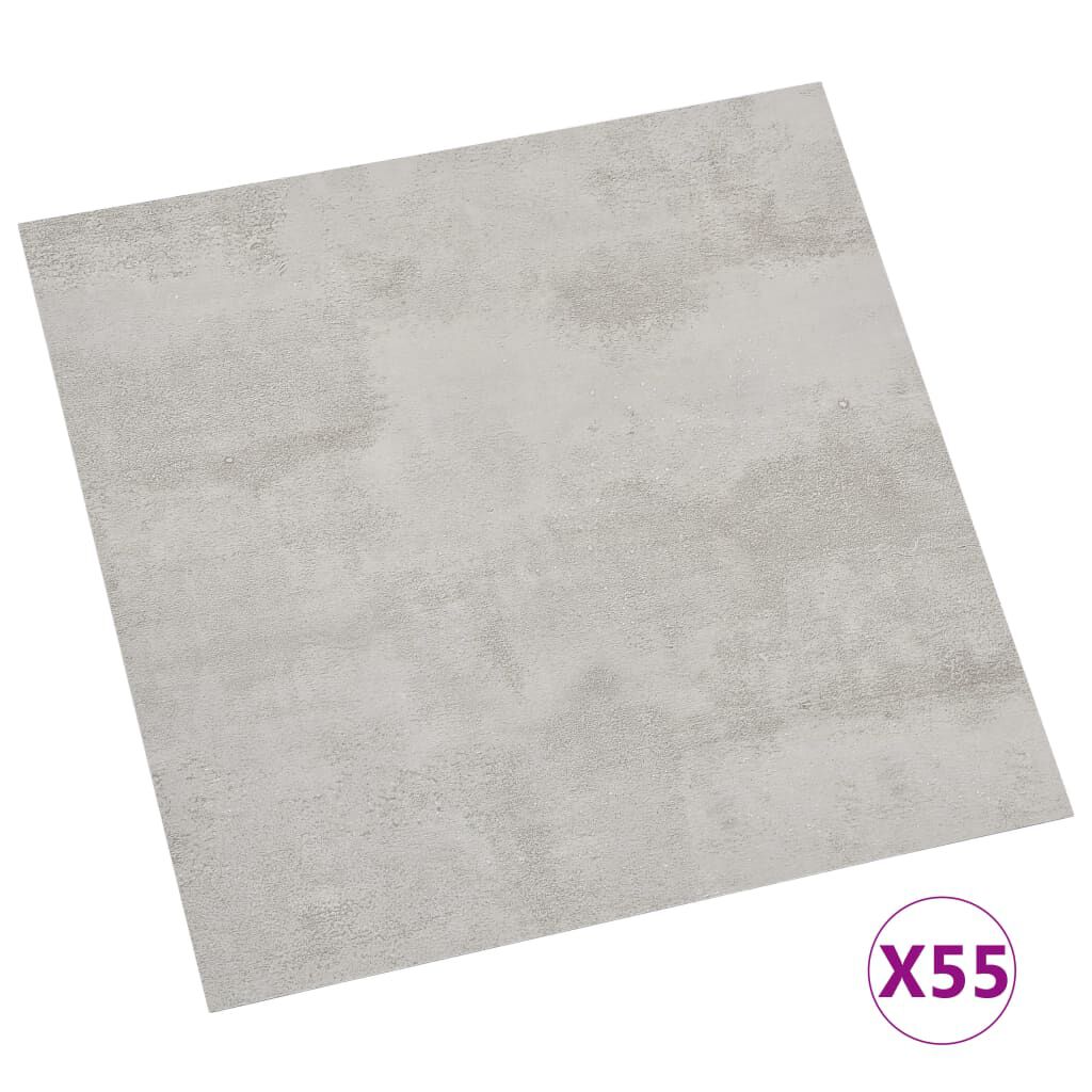 vidaXL Δάπεδο Αυτοκόλλητο Ανοιχτό Γκρι 55 τεμ. 5,11 μ² από PVC