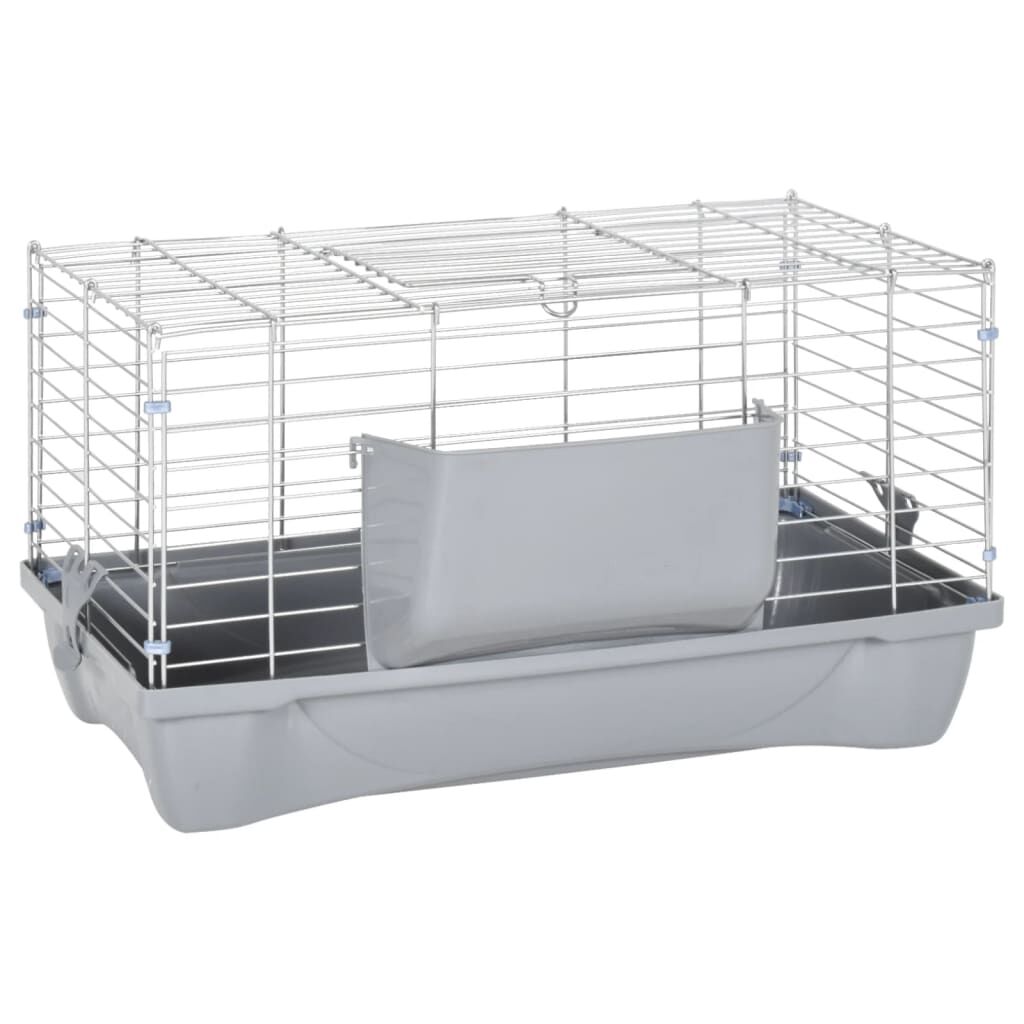 vidaXL Κλουβί Μικρών Ζώων Γκρι 58x32x31 εκ. Πολυπροπυλένιο & Μέταλλο