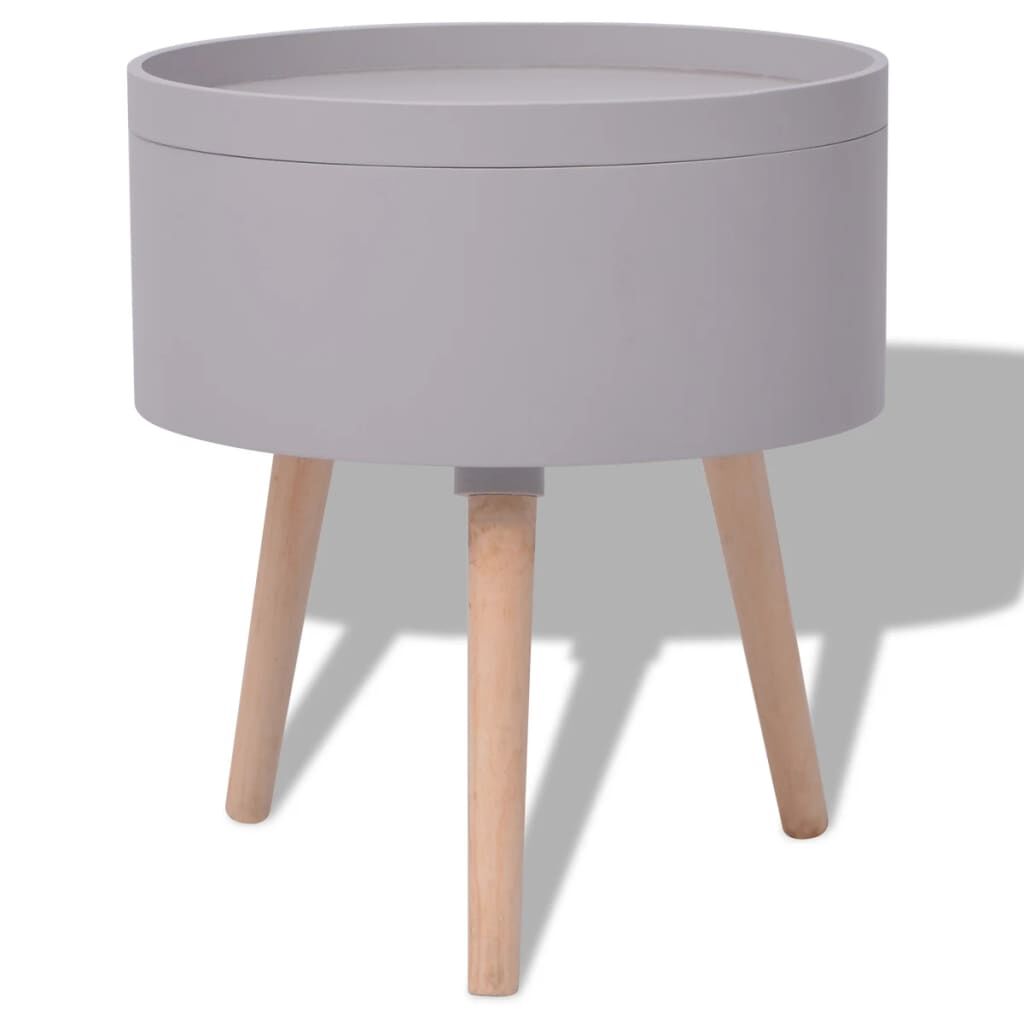 vidaXL Τραπέζι - Δίσκος Στρογγυλό Γκρι 39,5 x 44,5 εκ.