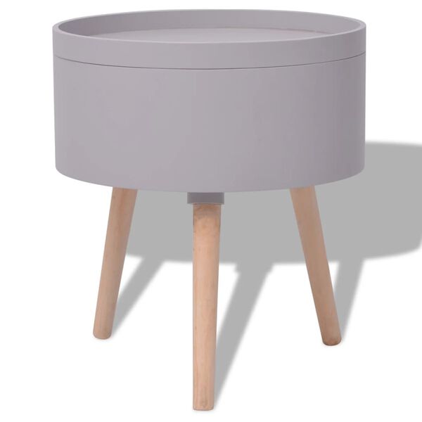 vidaXL Τραπέζι - Δίσκος Στρογγυλό Γκρι 39,5 x 44,5 εκ.