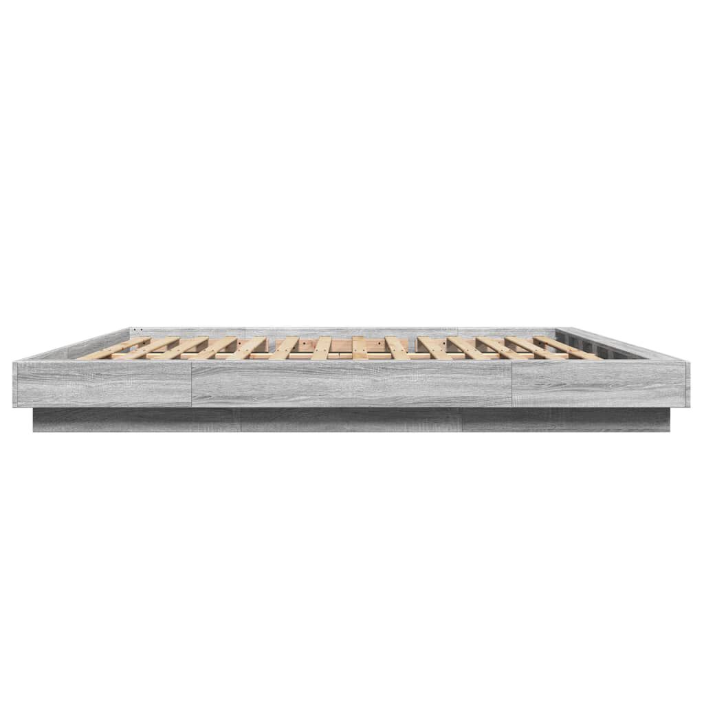 vidaXL Πλαίσιο Κρεβατιού Γκρι Sonoma 200x200 εκ. Επεξεργασμένο Ξύλο
