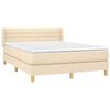 vidaXL &Kappa;&rho;&epsilon;&beta;ά&tau;&iota; Boxspring &mu;&epsilon; &Sigma;&tau;&rho;ώ&mu;&alpha; &Kappa;&rho;&epsilon;&mu; 140x190 &epsilon;&kappa;. &Upsilon;&phi;&alpha;&sigma;&mu;ά&tau;&iota;&nu;&omicron;