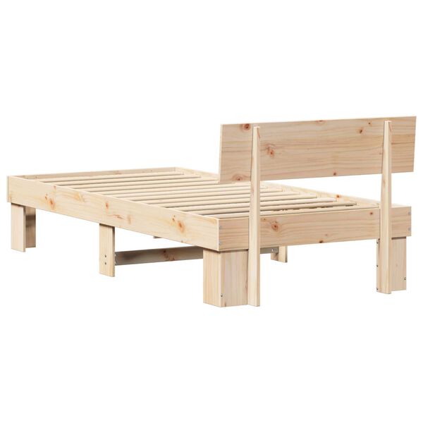 vidaXL Σκελετός Κρεβατιού Καφέ 75 x 190 cm Συμπαγές ξύλο πεύκου