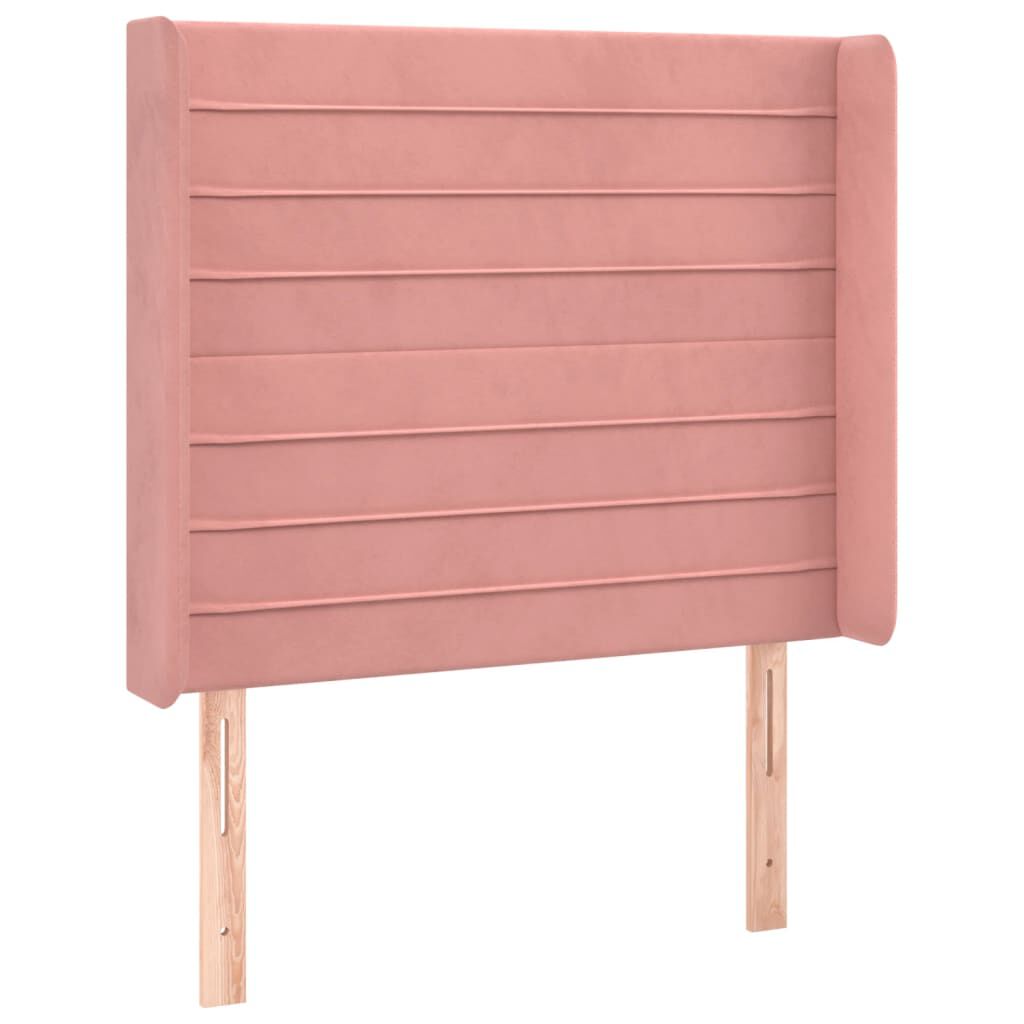 vidaXL Κεφαλάρι με Πτερύγια Ροζ 93x16x118/128 εκ. Βελούδινο