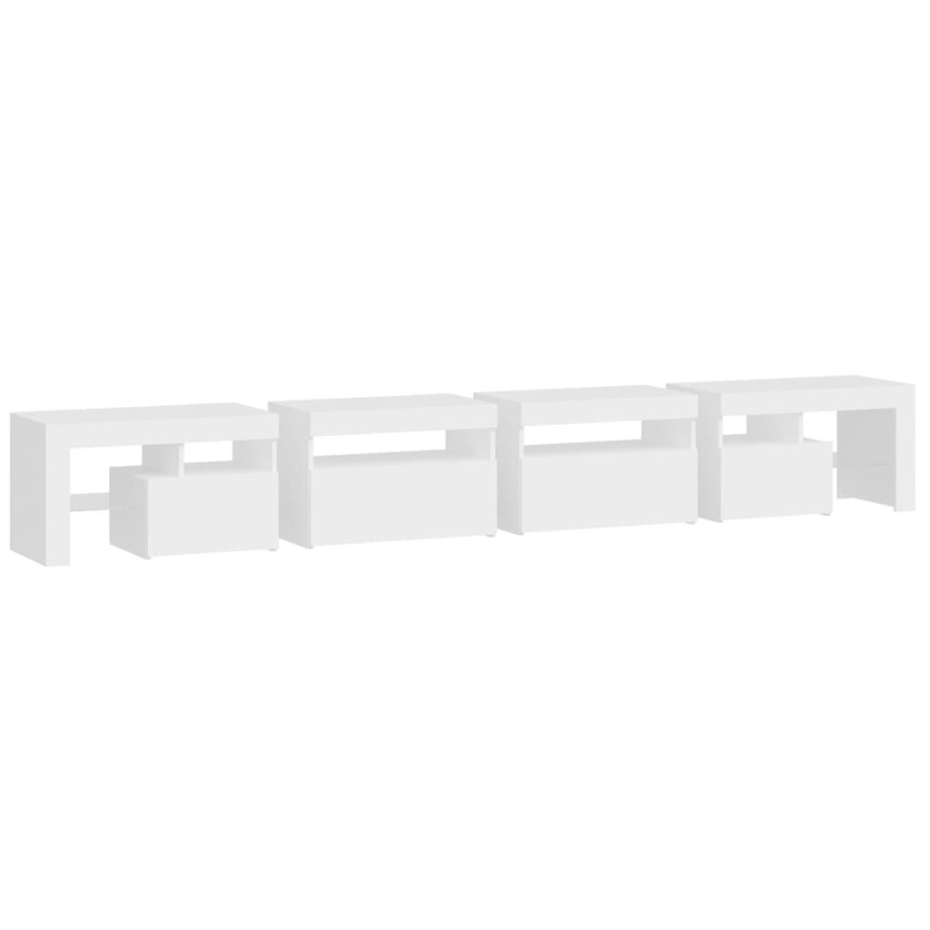 vidaXL Έπιπλο Τηλεόρασης με LED Λευκό 260 x 36,5 x 40 εκ.