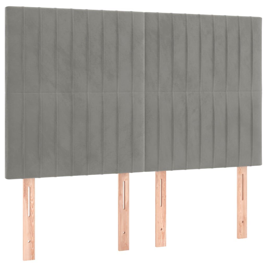 vidaXL Κεφαλάρια Κρεβατιού 4 τεμ. Αν. Γκρι 72x5x78/88 εκ. Βελούδινα