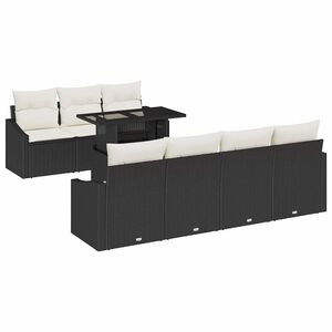 vidaXL &Sigma;&epsilon;&tau; &Kappa;&alpha;&nu;&alpha;&pi;έ &Kappa;ή&pi;&omicron;&upsilon; 8 pcs &Mu;&alpha;ύ&rho;&omicron; &kappa;&alpha;&iota; &Kappa;&rho;έ&mu;&alpha; &sigma;&upsilon;&nu;&theta;&epsilon;&tau;&iota;&kappa;ό &rho;&alpha;&tau;ά&nu;