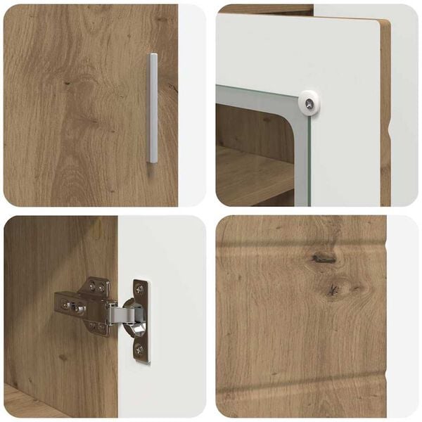 vidaXL Πλαϊνό γραφείο με ράφι με πόρτα artisan δρυς 55.5 x 29 x 100 εκ