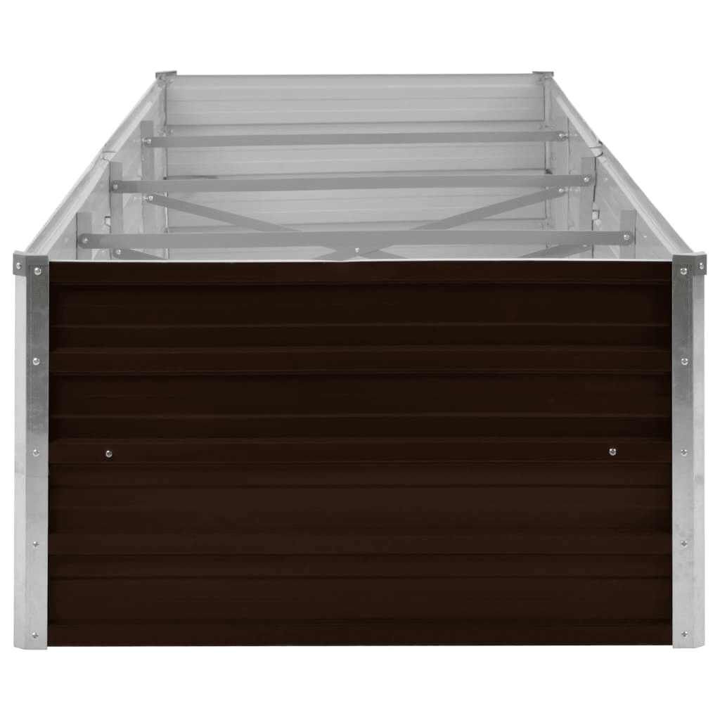vidaXL Ζαρντινιέρα Υπερυψωμένη Καφέ 320x80x45 εκ. Γαλβανισμ. Χάλυβας
