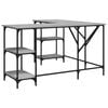 vidaXL Γραφείο Γκρι Sonoma 139x139x75 εκ. από Επεξεργασμένο Ξύλο
