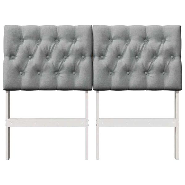 vidaXL Ταπετσαρισμένο κεφαλάρι Ανοιχτό γκρι 120 cm