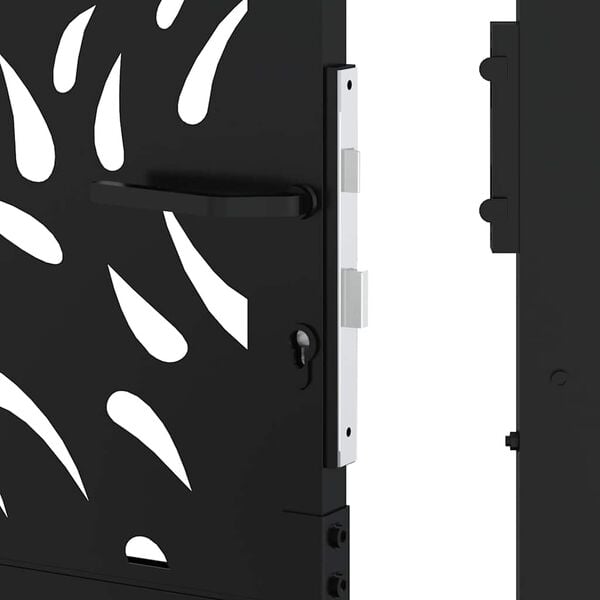 vidaXL Πύλη κήπου Μαύρη 105x180 cm Ατσάλινη φλόγα σχεδιασμού