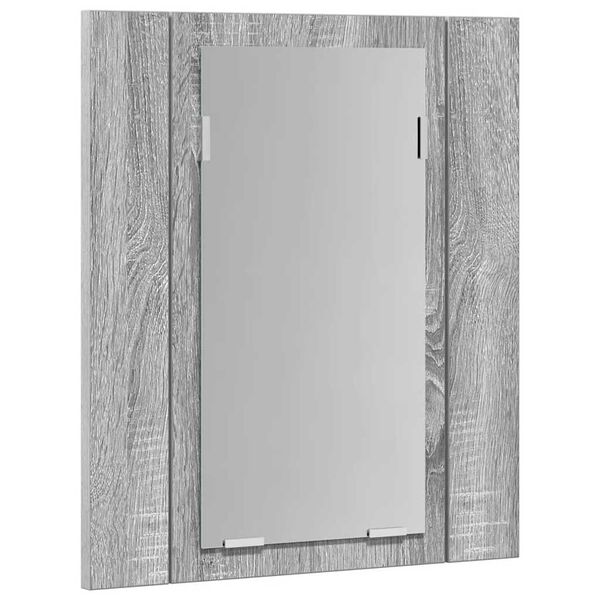 vidaXL Έπιπλο Καθρέφτη Μπάνιου LED Γκρι Sonoma 40x12x45 εκ. Επεξ. Ξύλο