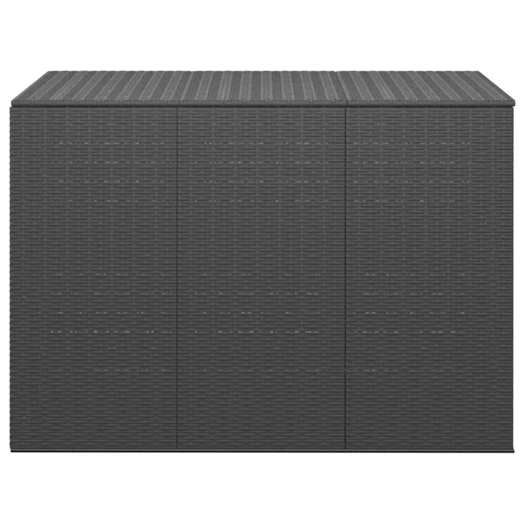 vidaXL Κουτί Μαξιλαριού Κήπου Μαύρο 145x100x103 εκ. Ρατάν Πολυαιθ.
