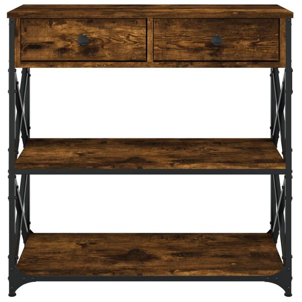 vidaXL Τραπέζι Κονσόλα Καπνιστή Δρυς 75x28x75 εκ. Επεξεργ. Ξύλο