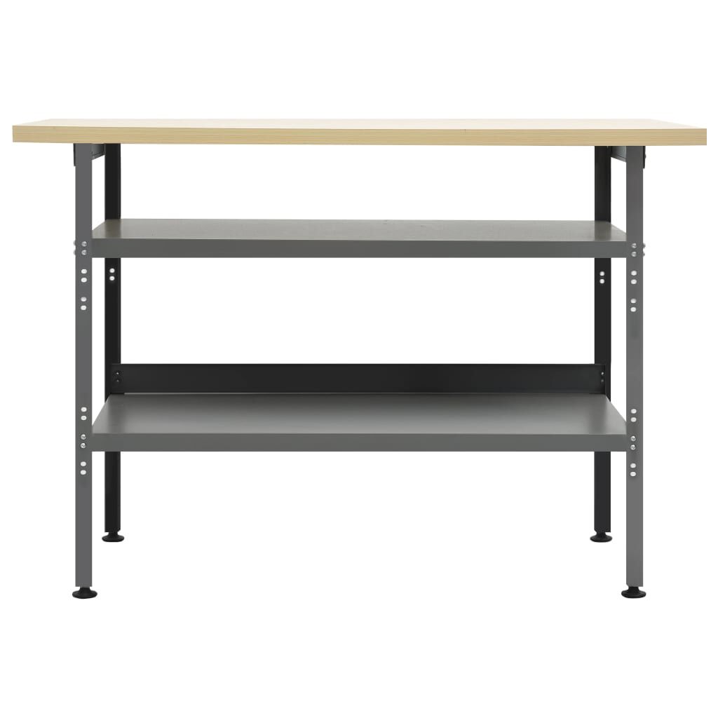 vidaXL Πάγκος Εργασίας Γκρι 120 x 60 x 85 εκ. Ατσάλινος