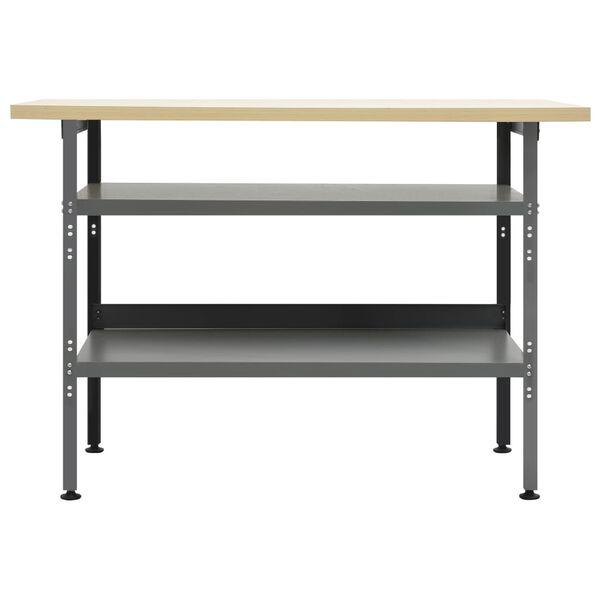 vidaXL Πάγκος Εργασίας Γκρι 120 x 60 x 85 εκ. Ατσάλινος