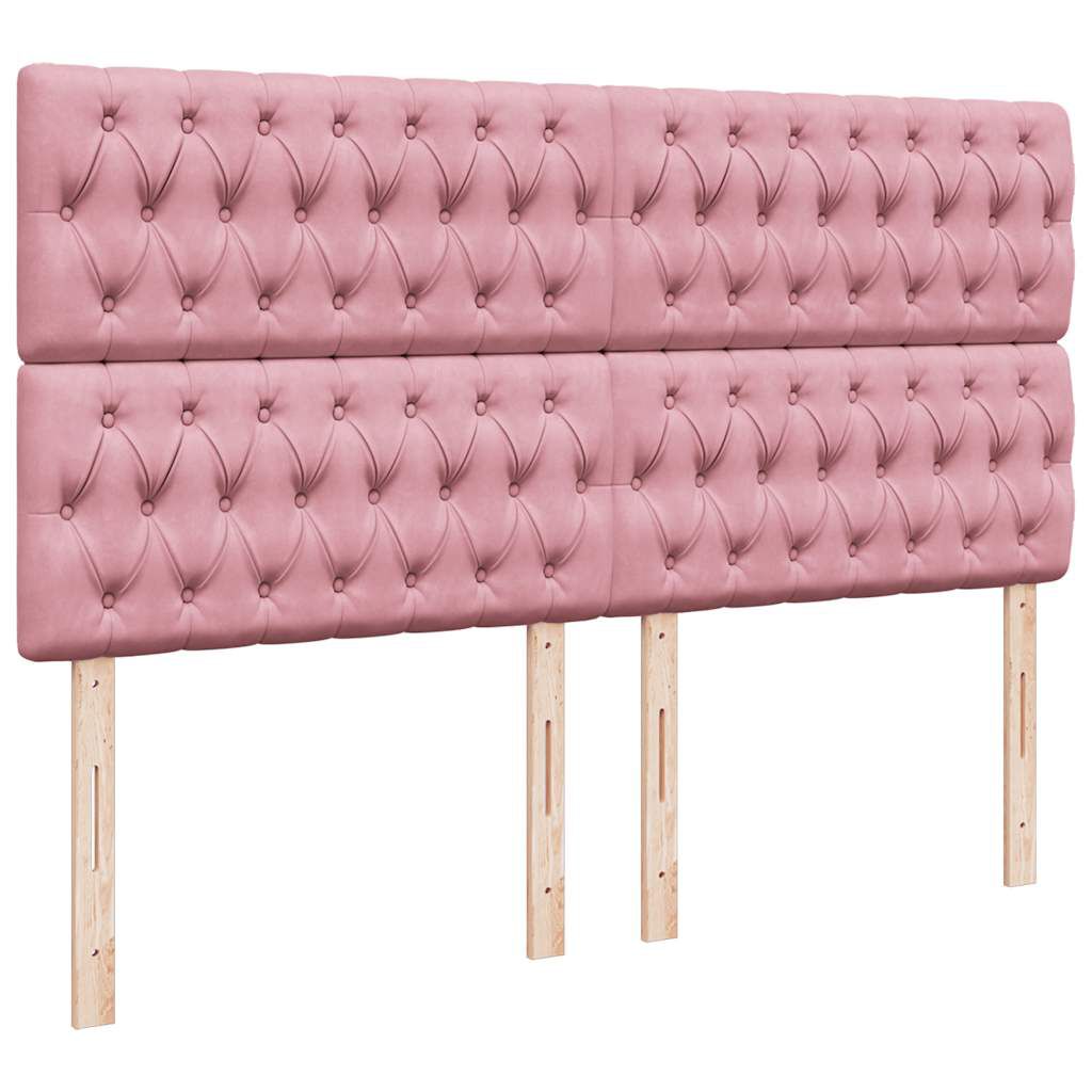 vidaXL Κρεβάτι Boxspring με Στρώμα Ροζ 180x200 εκ. Βελούδινο