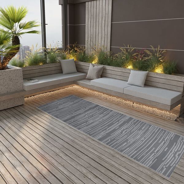 vidaXL Χαλί εξωτερικού χώρου ARAKIL Ανθρακί 80x250 cm PP