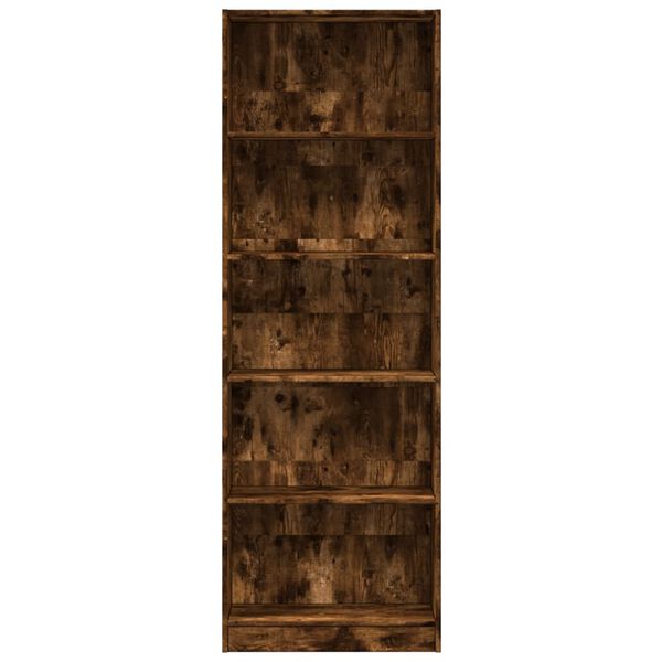 vidaXL Βιβλιοθήκη Καπνιστή Δρυς 60x24x176 εκ. από Επεξεργασμένο Ξύλο