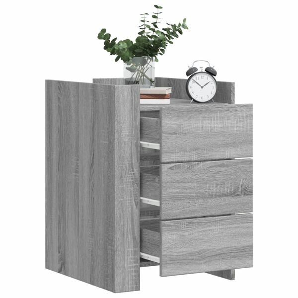 vidaXL Κομοδίνο Γκρι Sonoma 45x50x65 εκ. από Επεξεργασμένο Ξύλο