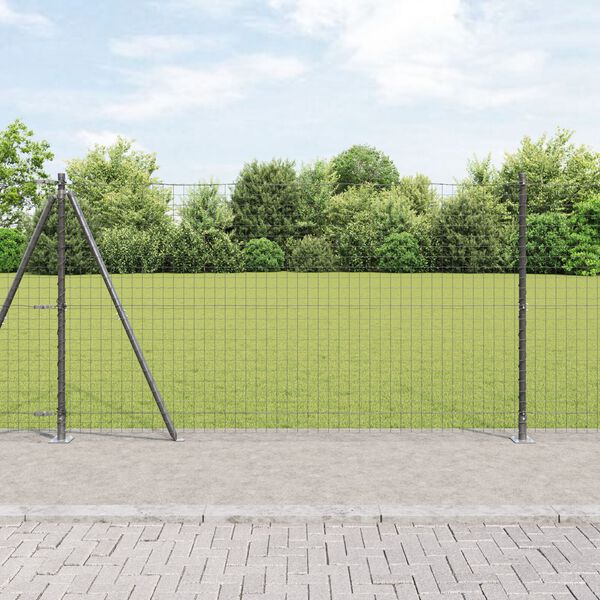 vidaXL Πόμολα Φράχτη με Βάσεις 7 τεμ Ø32mm 68,5cm Γαλβανισμένο Χάλυβα