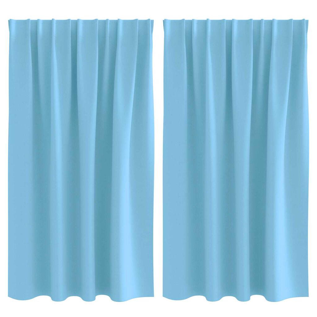 vidaXL Κουρτίνες με κουρτίνες 2 pcs Γαλάζιο 140 x 140 cm Πολυεστέρας