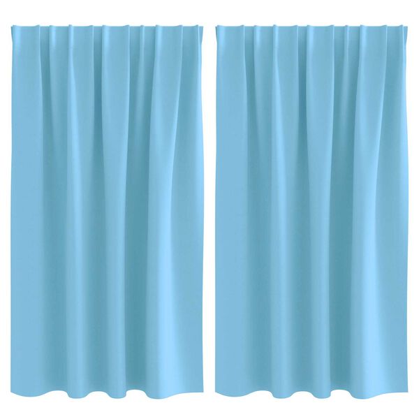vidaXL Κουρτίνες με κουρτίνες 2 pcs Γαλάζιο 140 x 140 cm Πολυεστέρας